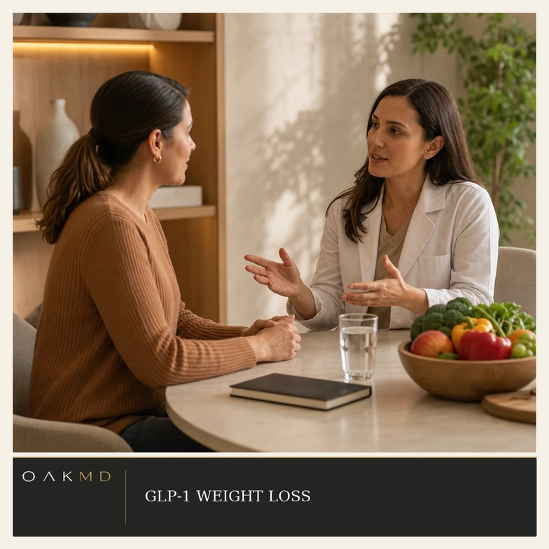 GLP-1 weight loss — illustrative consultation scene