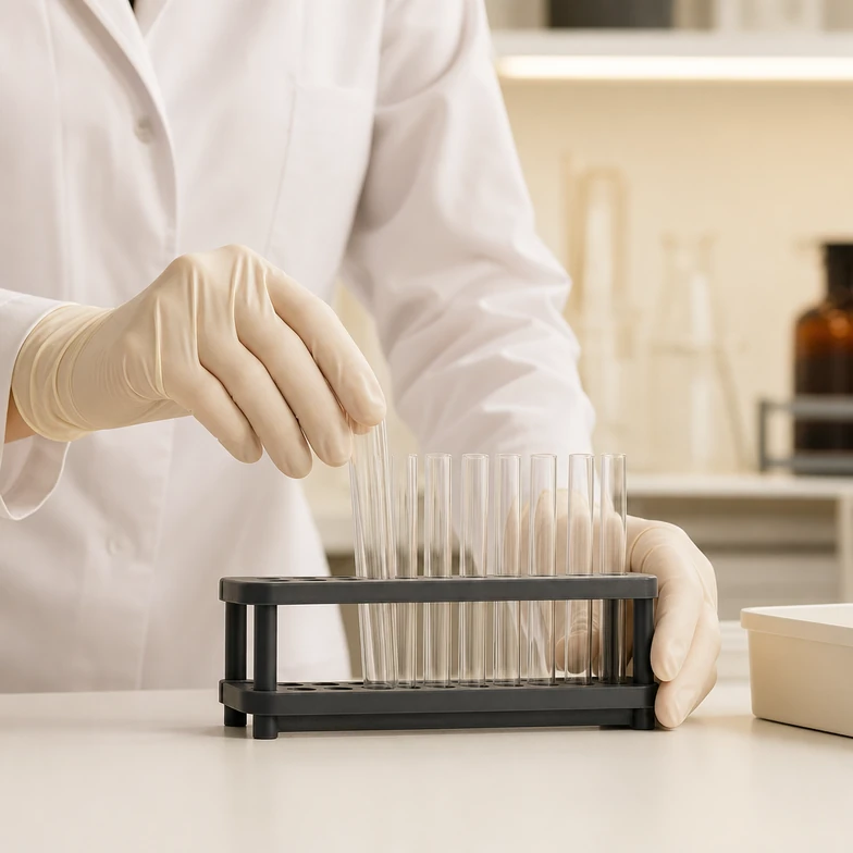 Hormone testing — illustrative laboratory sample tubes