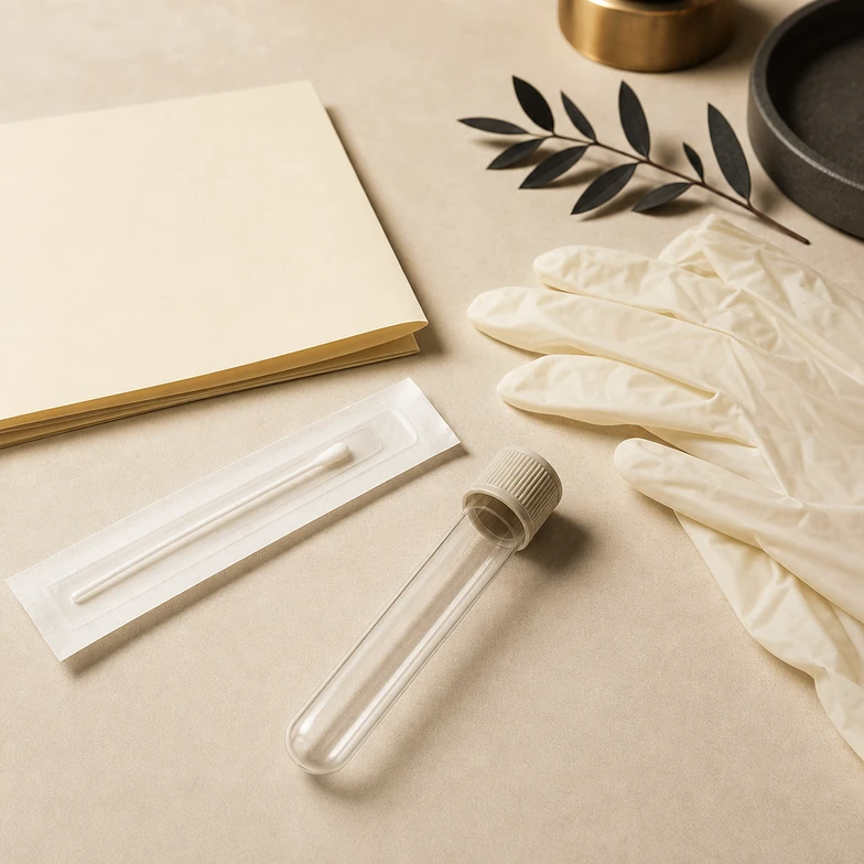 Testosterone testing — illustrative sample collection materials