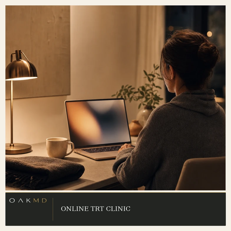 Online TRT clinic — illustrative telehealth scene